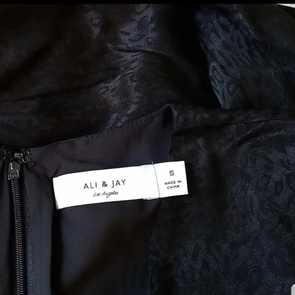 Ali & Jay Stay Golden Black Padded Deep V-neck Wide Leg Satin Jumpsuit S… - Picture 4 of 5